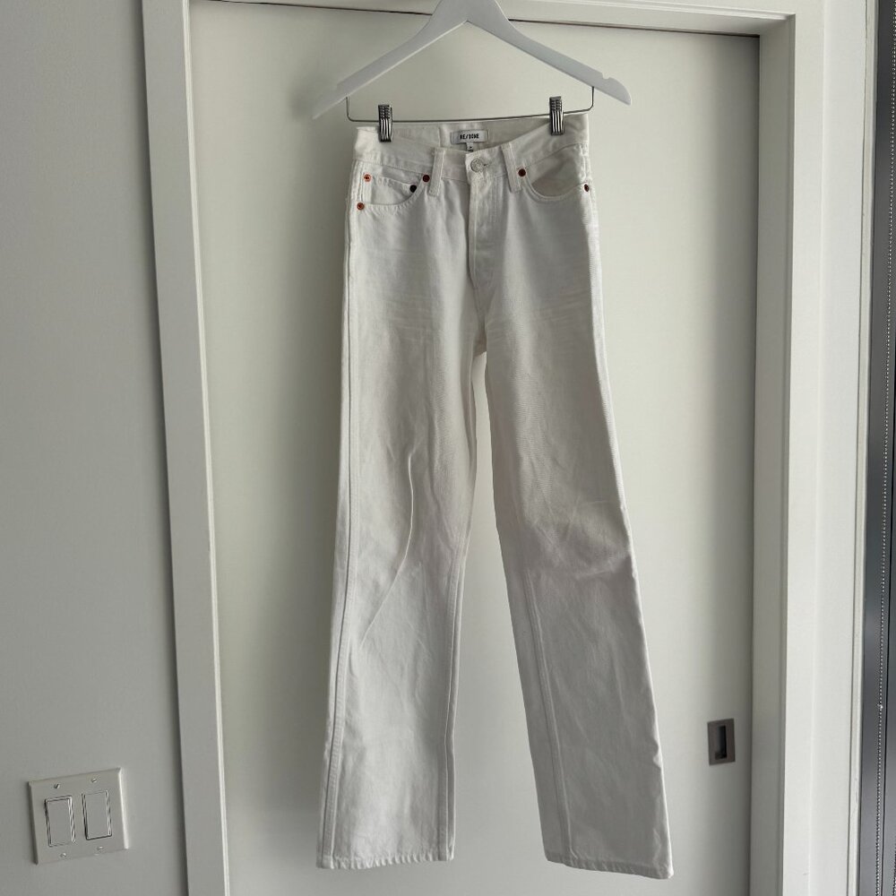 RE/DONE | White Straight Jeans